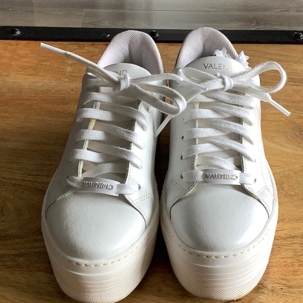 Valentino Garavani White Wedge Sneakers